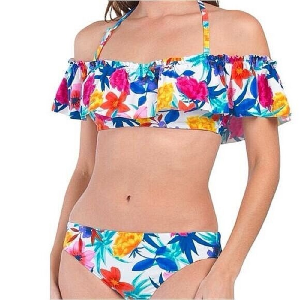 Bleu Rod Beattie‎ Place In The Sun Off The Shoulder Floral Bikini